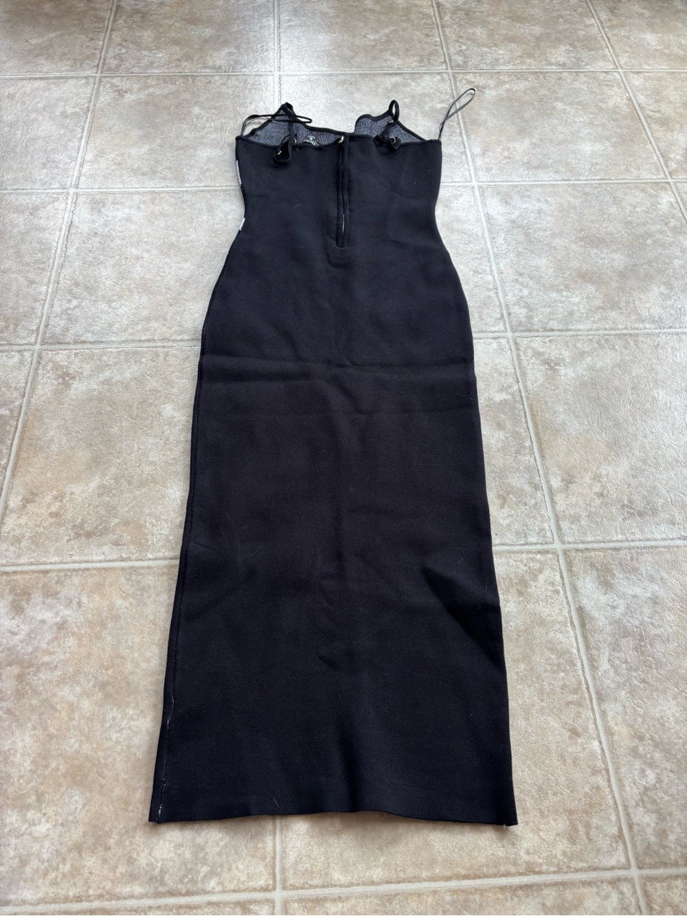 Hera Collection Black Dress with Silver Hand Embellishments and Red Accents - Picture 2 of 3